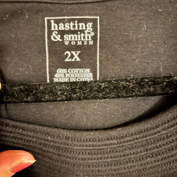 Hastings and Smith Women’s Plus T-shirt 2x Black Short Sleeve Relaxed Fit NWT - Picture 3 of 5